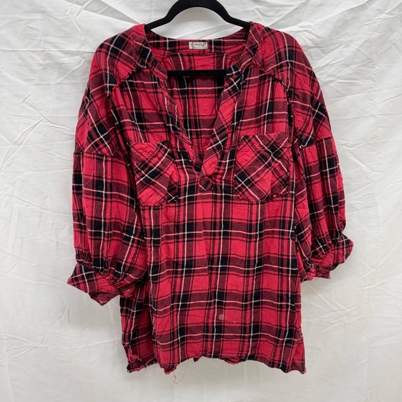 Free People Tops - Free People Not Your Boyfriend’s Plaid Tunic